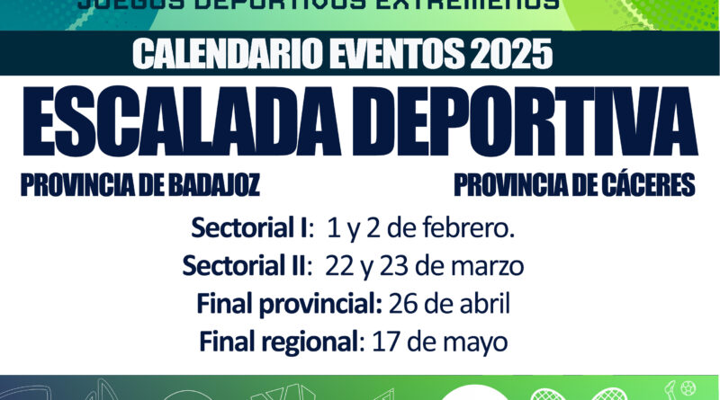 CALENDARIO JUDEX DE ESCALADA 2025