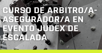 CURSO DE ÁRBITRO/A-ASEGURADOR/A EN EVENTOS JUDEX DE ESCALADA