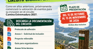 Abierto el plazo de presentación de propuestas para el Circuito Camina Extremadura 2027 Abierto el plazo de presentación de propuestas para el Circuito Camina Extremadura 2027
